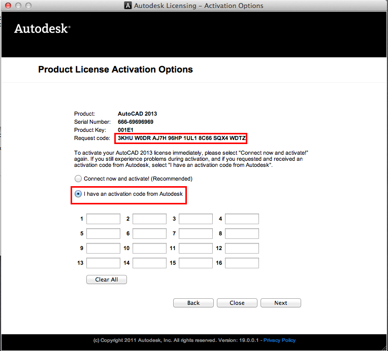 I have an activation code from autodesk 2013 free software